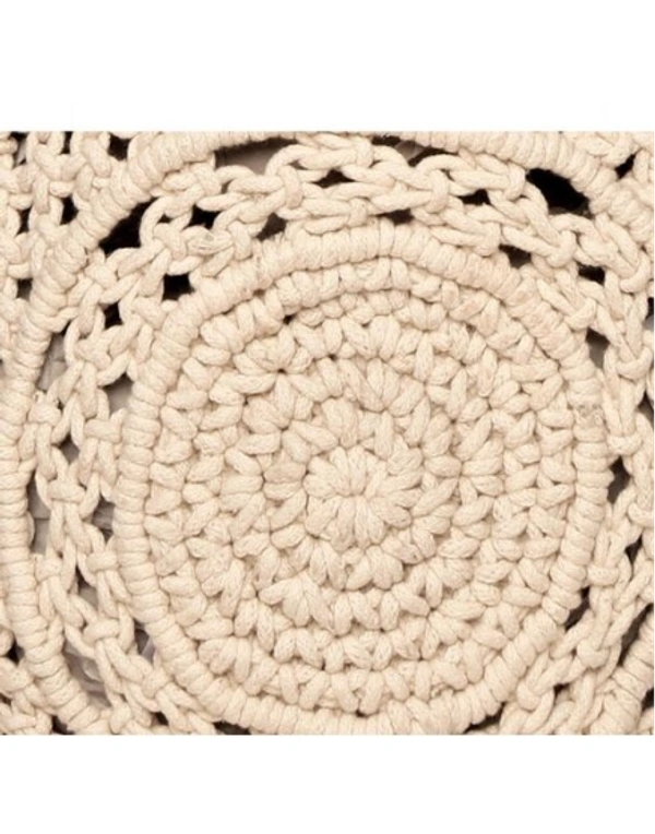 ASTRID Round White Macrame Sling Bag -  Free Size,  White, Macrame, Pack of1, Round